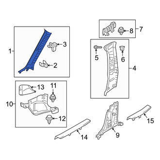 Mazda OE - Left Body A-Pillar Trim Panel