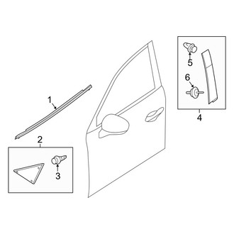 Mazda OE - Front Door - Exterior Trim (Japan Built), (Sedan)