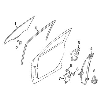 Mazda OE - Front Door - Glass & Hardware (Japan Built), (Base / Preferred / Premium / Select Sedan)