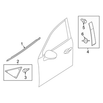 Mazda OE - Front Door - Exterior Trim (Mexico Built), (Sedan)