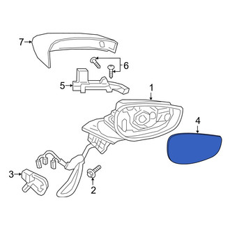 Mazda OE - Front Right Door Mirror Glass