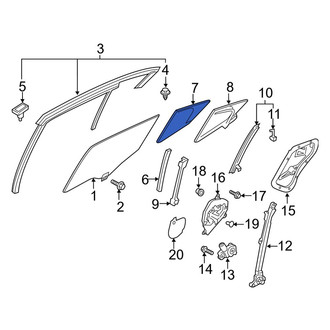 Mazda OE - Rear Left Vent Window Assembly