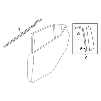 Mazda OE - Rear Door - Exterior Trim (Mexico Built), (Sedan)