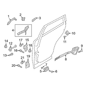 Mazda OE - Rear Door - Lock & Hardware (Mexico Built), (Sedan)
