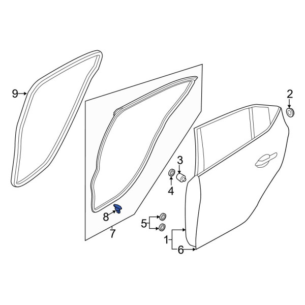 Mazda OE BCJH58762 - Door Seal Clip Mazda OE BCJH58762 - Door Seal Clip
