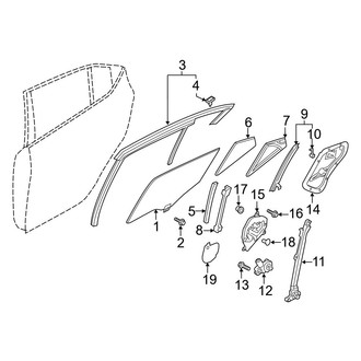 Mazda OE - Rear Door - Glass & Hardware (Base / Preferred / Premium Hatchback)