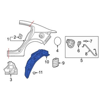 Mazda OE - Rear Right Quarter Panel Splash Shield