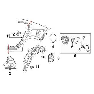 Mazda OE - Quarter Panel & Components (Mexico Built), (Base Sedan)