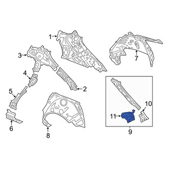 Mazda OE - Left Body D-Pillar Reinforcement