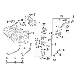 Mazda OE - Fuel System Components (Mexico Built), (Base Sedan FWD)