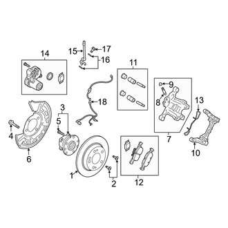 Mazda OE - Rear Suspension - Brake Components (Japan Built), (Base / Preferred / Premium / Select FWD)