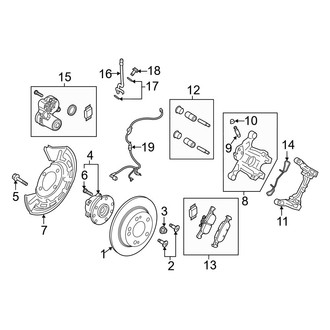 Mazda OE - Rear Suspension - Brake Components (Mexico Built), (Preferred / Premium / Select Sedan AWD)