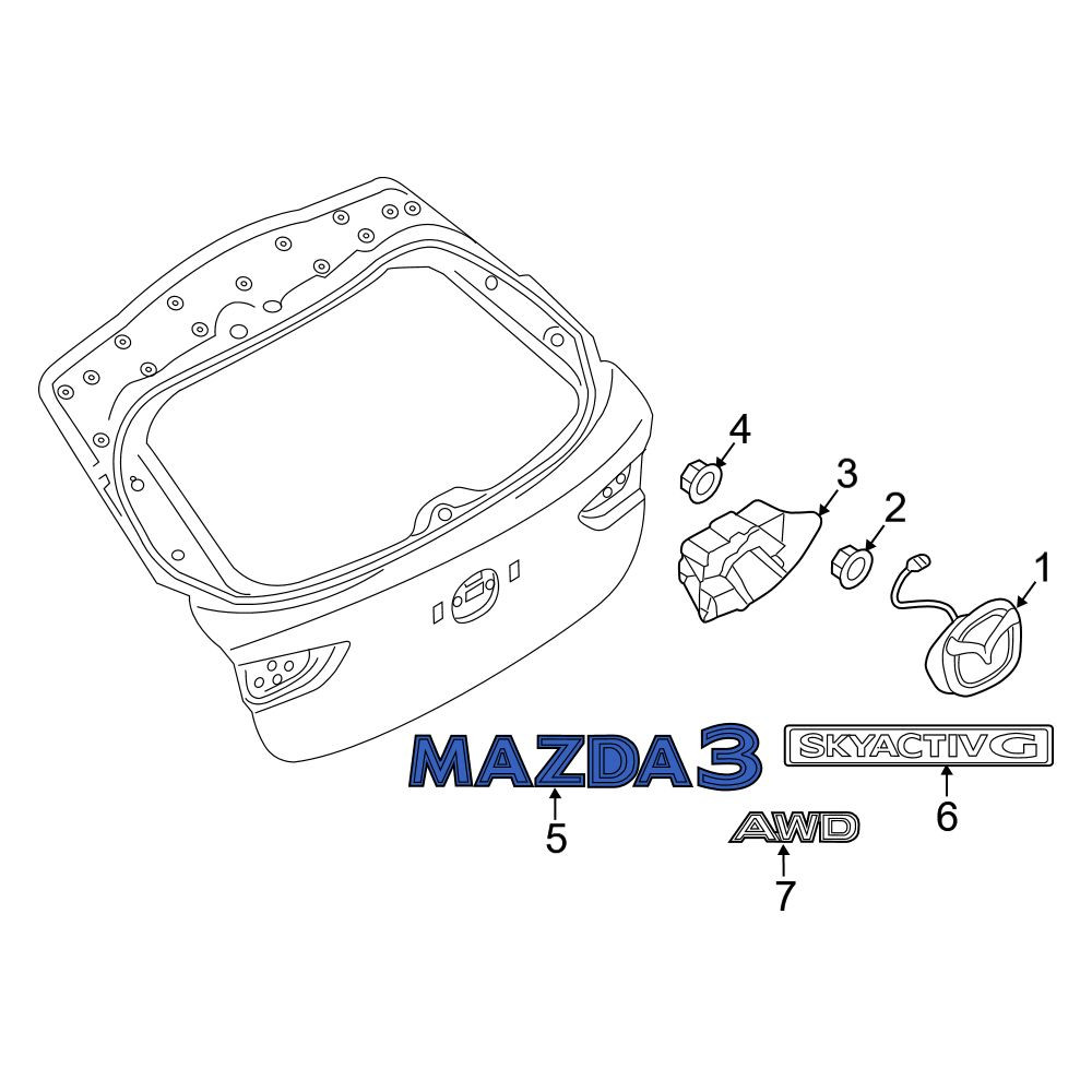 Mazda OE B1K151720 - Rear Hatch Emblem