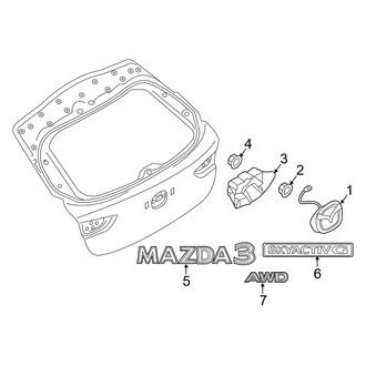 Mazda OE - Lift Gate - Exterior Trim (Base Hatchback)