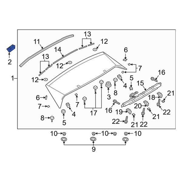 パーツオーダー専用ページ Mazda OE KB8A51SJ3 - Spoiler Clip