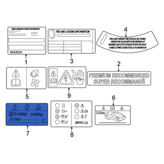 Mazda OE - A/C System Information Label