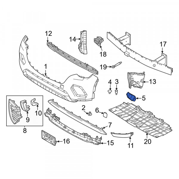 Mazda OE KBB35212YA - Front Left Bumper Cover Bracket