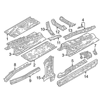 Mazda OE - Pillars, Rocker & Floor - Floor & Rails (2.5L)