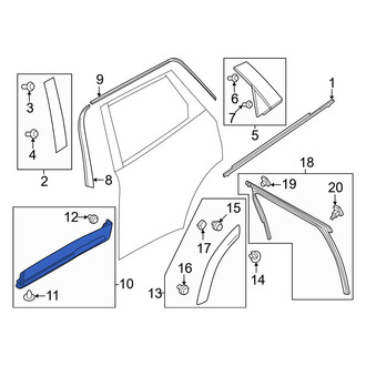 Mazda OE - Rear Right Door Molding