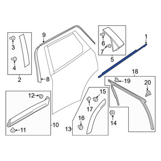 Mazda OE - Rear Left Door Belt Molding