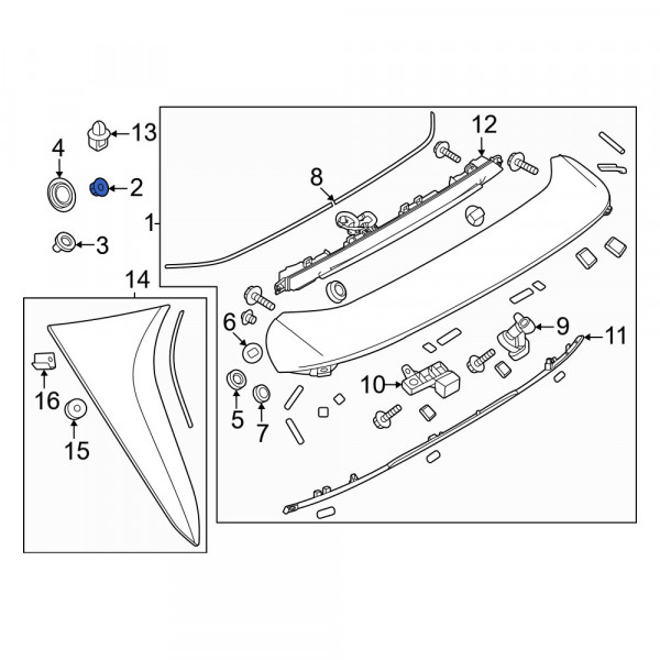 Mazda OE 999400503 - Liftgate Finish Panel Nut