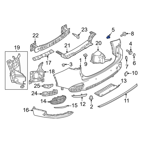 Mazda OE BHN1500Z1A - Bumper Cover Grommet