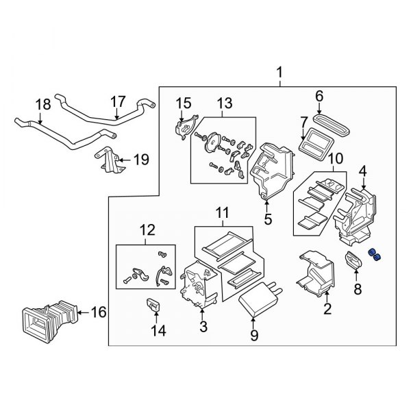 HVAC Heater Core Case Assembly