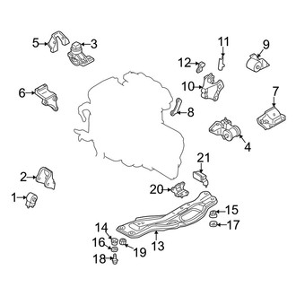 Mazda OE - Engine / Transaxle - Engine & Transmission Mounting (2.0L Standard Tr)