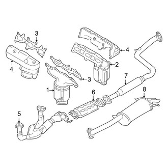 Mazda OE - Exhaust System - Exhaust Components (Canada), (ES / LX 2.5L)