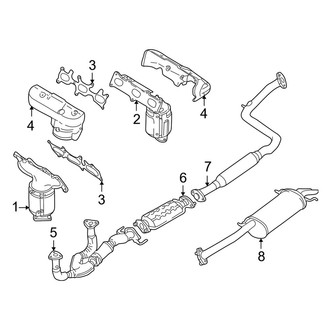Mazda OE - Exhaust System - Exhaust Components (California), (ES / LX 2.5L)