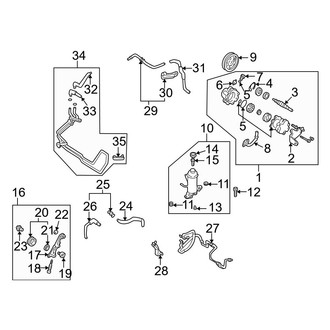 Mazda OE - Steering Gear & Linkage - Pump & Hoses (2.5L)