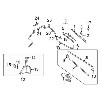 Mazda OE - Windshield Washer Hose Connector