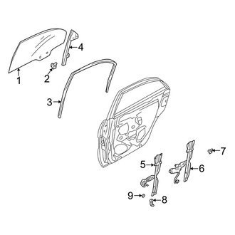 Mazda OE - Rear Door - Glass & Hardware