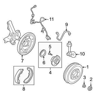 Mazda OE - Rear Suspension - Brake Components (Drum Brakes), (ES / LX Rear Drum Brakes)