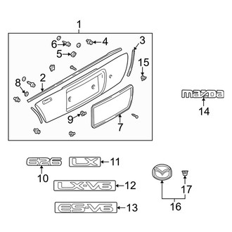 Mazda OE - Trunk Lid - Exterior Trim