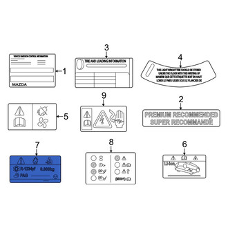 Mazda OE - A/C System Information Label