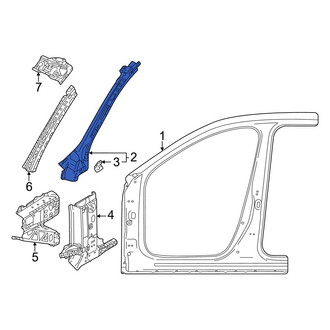 Mazda OE - Left Upper Body A-Pillar Reinforcement