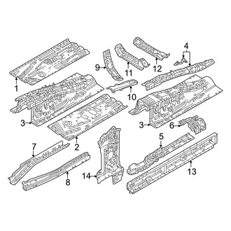Mazda OE - Pillars, Rocker & Floor - Floor & Rails (3.3L)