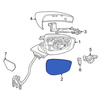 Mazda OE - Front Left Door Mirror Glass