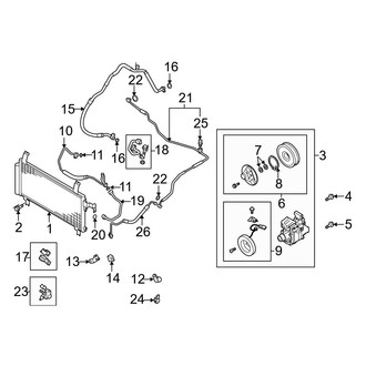 Mazda OE - Air Conditioner & Heater - Condenser, Compressor & Lines (Mazdaspeed)