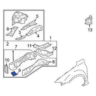 Mazda OE - Front Right Frame Side Member Reinforcement