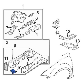 Mazda OE - Front Right Frame Side Member Reinforcement