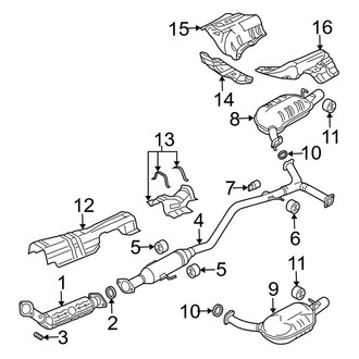 Mazda OE - Exhaust System - Exhaust Components (2.3L)
