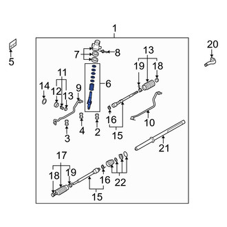 Mazda OE - Front Rack And Pinion Steering Pinion Shaft