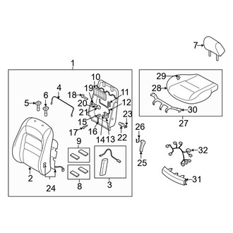 Mazda OE - Seats & Tracks - Front Seat Components (Driver Seat, With Power), (Mazdaspeed)