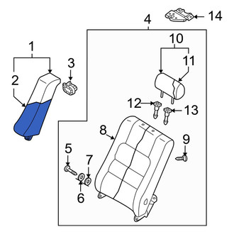 Mazda OE - Rear Right Outer Seat Back Cushion Cover
