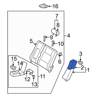 Mazda OE - Rear Left Outer Seat Back Cushion Cover