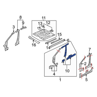 Mazda OE - Left Body B-Pillar Reinforcement