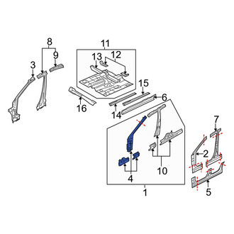 Mazda OE - Right Body A-Pillar Reinforcement