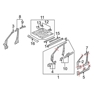 Mazda OE - Pillars, Rocker & Floor - Center Pillar (Mazdaspeed)